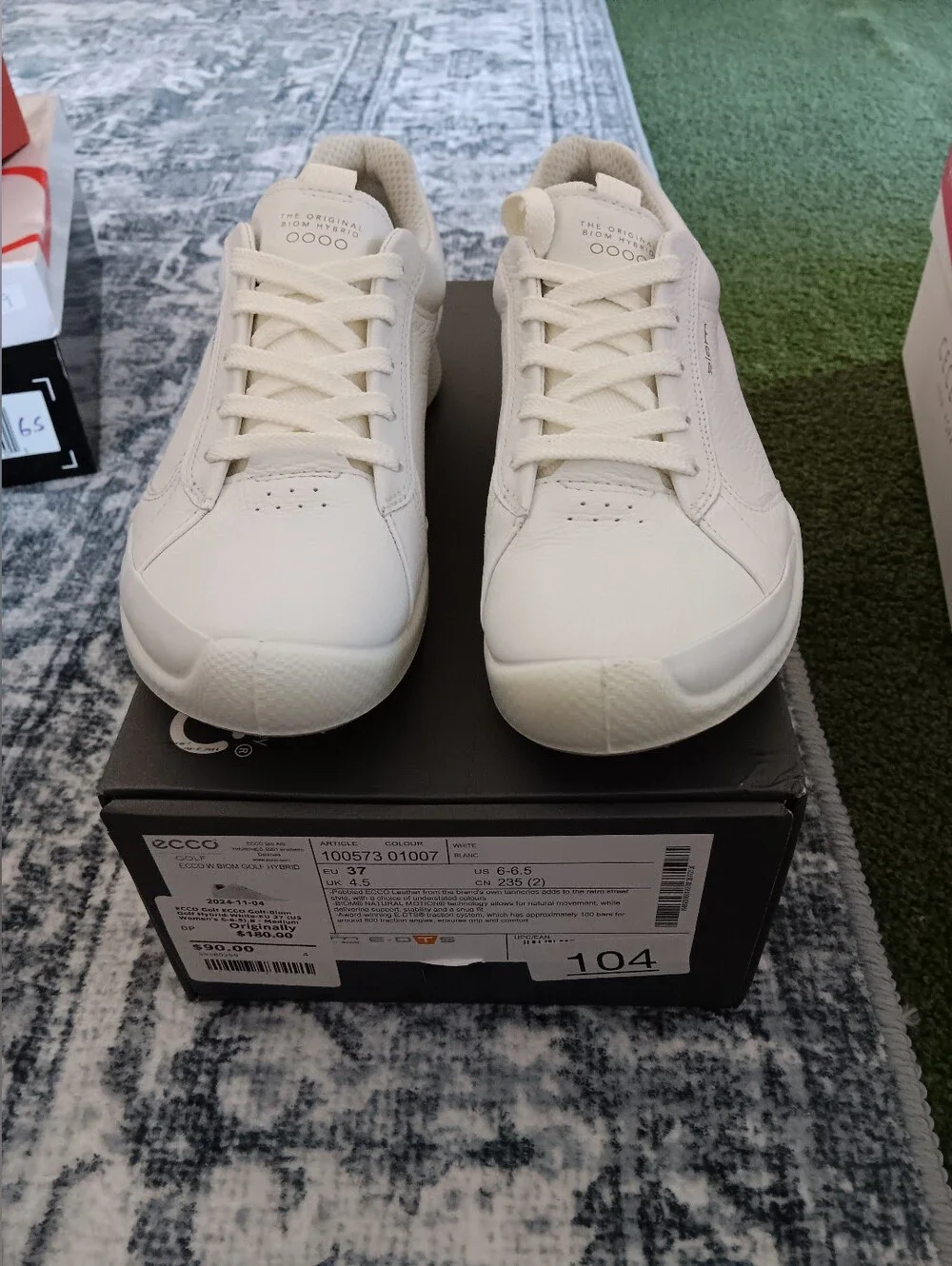 ECCO Womens  White Golf Sneakers Size 6-6.5.